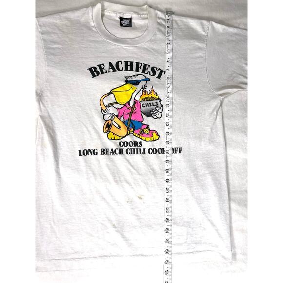 Vintage 80s Beachfest Coors Long Beach Chili Tee L USA - Picture 4 of 7